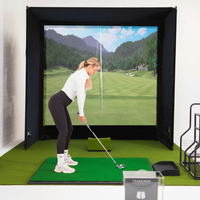 Golf Simulator Enclosure Built for Realistic Indoor Practice, Premium Impact Screen, Side Barriers, 7 Sizes