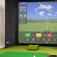 Golf Simulator Enclosure Built for Realistic Indoor Practice, Premium Impact Screen, Side Barriers, 7 Sizes