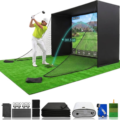 Golf Simulator Enclosure 10.7X8X5Ft & 8.5X8.5X5Ft Golf Simulators for Home