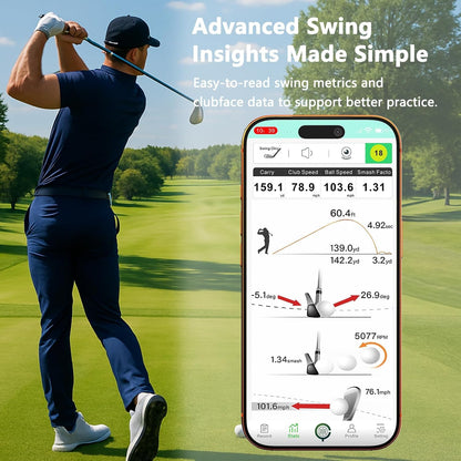 Golf Launch Monitor & Portable Swing Analyzer with 13 Metrics