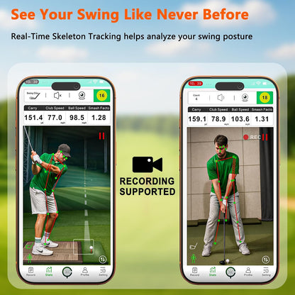 Golf Launch Monitor & Portable Swing Analyzer with 13 Metrics