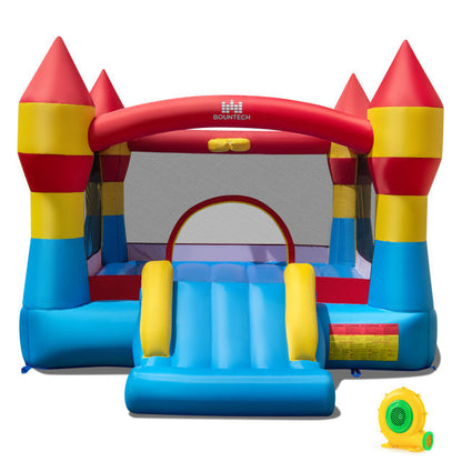 Inflatable Bounce House with Slide & Basketball Hoop