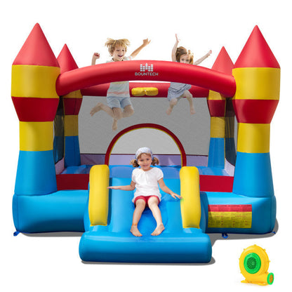Inflatable Bounce House with Slide & Basketball Hoop
