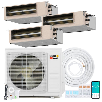 3 Zone Mini Split Air Conditioner 27000 BTU Concealed Ducted