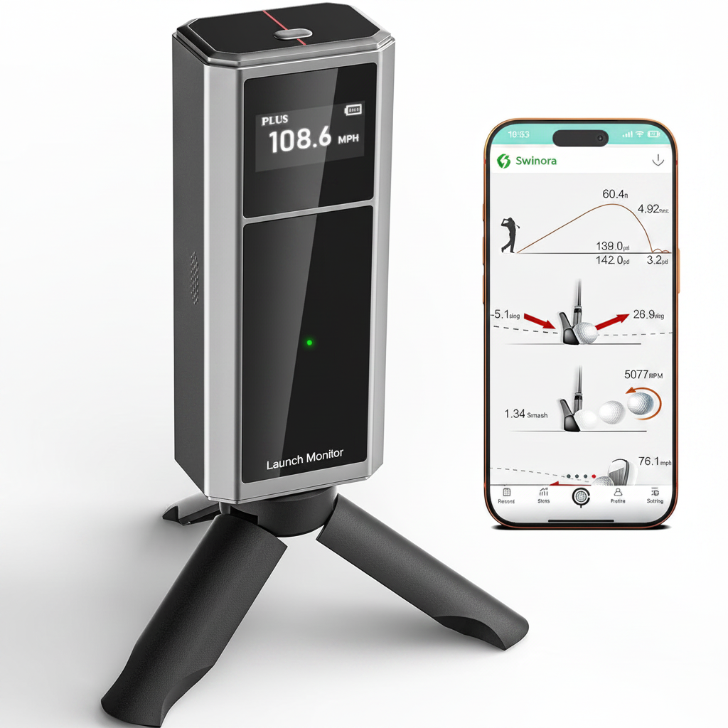 Golf Launch Monitor & Portable Swing Analyzer with 13 Metrics