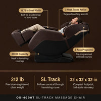 Massage Chair Built for Full-Body Recovery, SL Track System, Zero Gravity, Triple Heat Zones, 9 Programs — Results & Stats