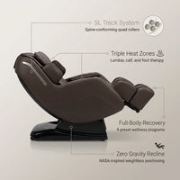 Massage Chair Built for Full-Body Recovery, SL Track System, Zero Gravity, Triple Heat Zones, 9 Programs — infographic
